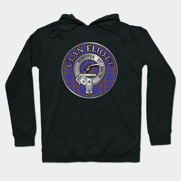 Clan Eliott Crest & Tartan Hoodie by Taylor'd Designs